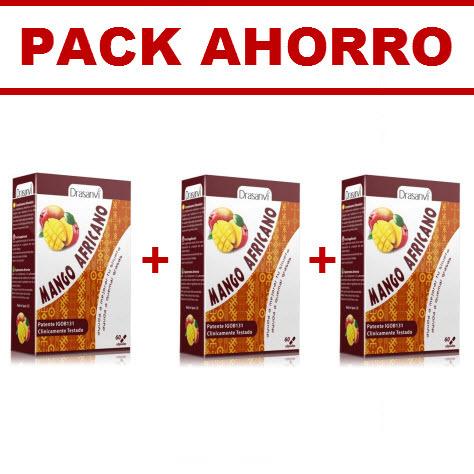 Foto Pack 3 Mango Africano 60 Caps IGOB 131 Drasanvi