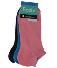 Foto Pack 3 pares de calcetines de señora punto blanco basix chatos