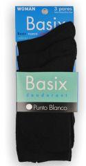 Foto Pack 3 pares de calcetines de señora punto blanco basix