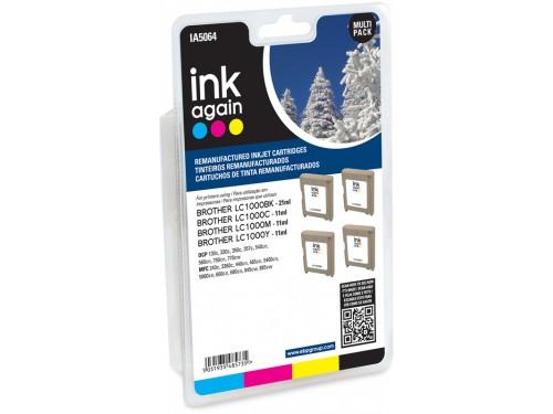 Foto Pack 4 cartuchos ink again brother lc1000