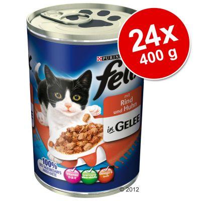 Foto Pack Ahorro: Felix bocaditos en gelatina 24 x 400 g - Ternera y pollo