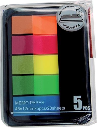 Foto Pack banderitas adhesivas deli e9060 index 45 x 12mm 20 hojas 5 color