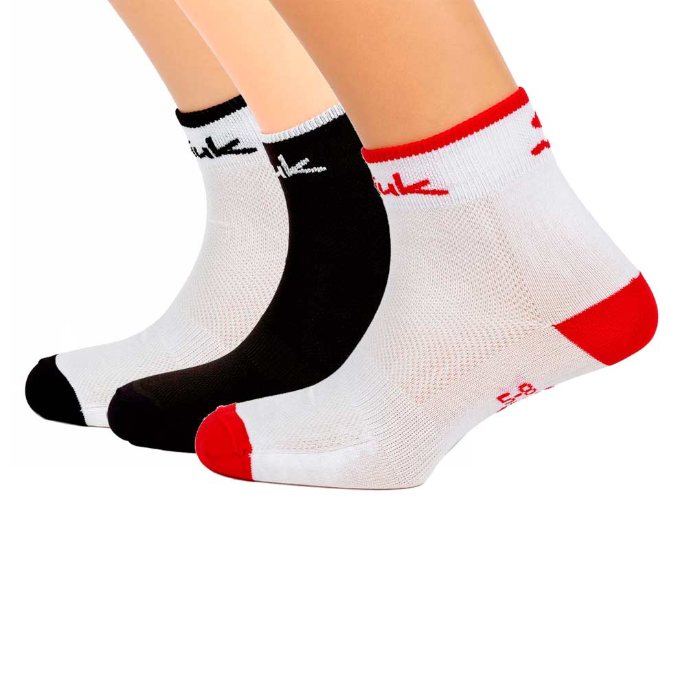 Foto Pack calcetines Spiuk Anatomic medio blanco rojo, blanco negro y