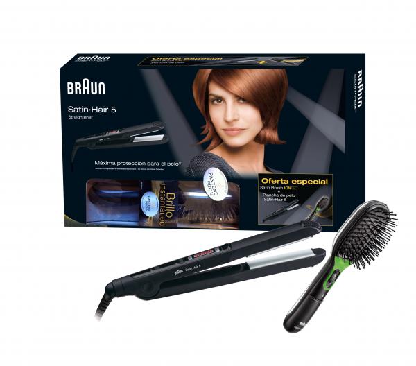 Foto Pack cepillo pelo satin brush+plancha pelo ess