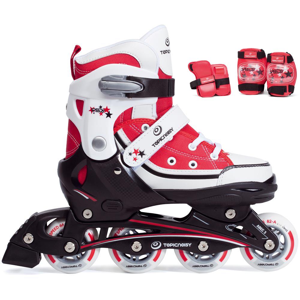 Foto Pack classic speed 3 + protecciones rojo-blanco