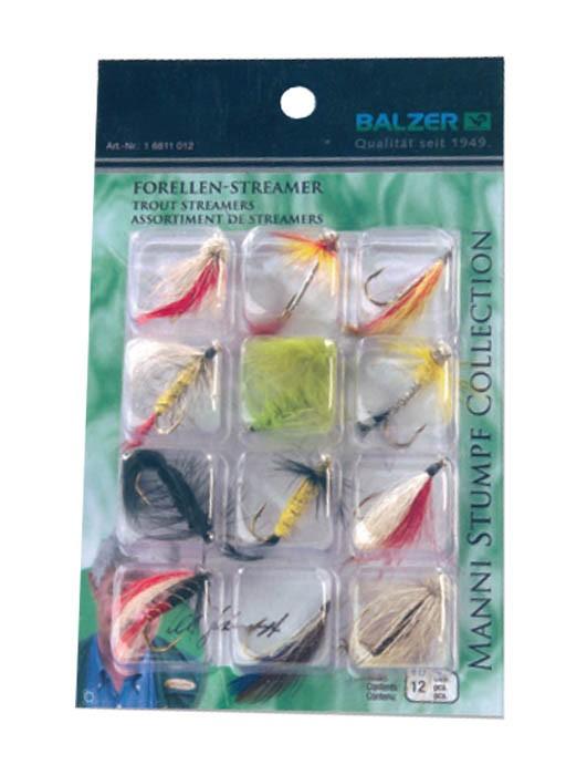 Foto pack de 12 moscas sbiro trucha arco iris balzer manni stumpf pack 12 moscas sbiro/trucha arco iris