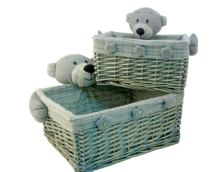 Foto Pack de 2 cestos de mimbre osos