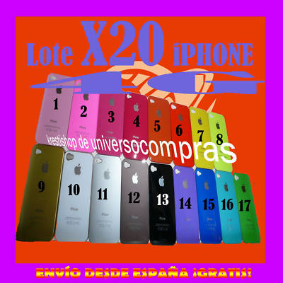 Foto Pack / Lote 20 Carcasas Iphone 4 Con Logo 17 Colores