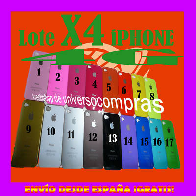 Foto Pack / Lote 4 Carcasas Iphone 4 Con Logo 