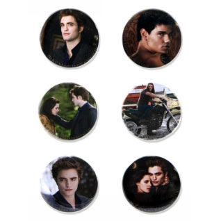 Foto Pack N 2 - Lote 6 Chapas Badge  - Crep�sculo Twilight Eclipse Moon Edward