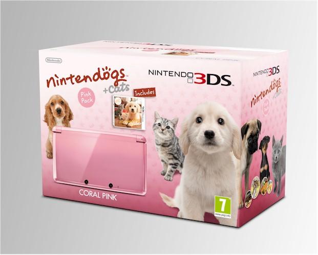 Foto Pack Nintendo 3DS Rosa Nintendogs + Cats Rosa