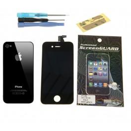 Foto Pack pantalla completa + tapa trasera iphone 4 negra