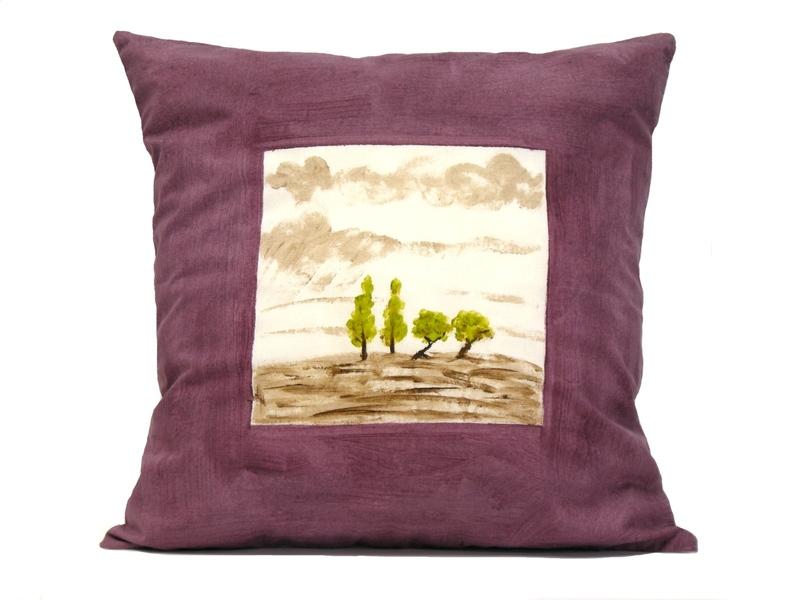 Foto Paisaje color berenjena.Funda de cojn .Diseo