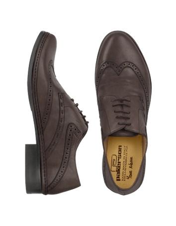 Foto Pakerson Zapatos, Zapatos estilo Oxford Hechos a Mano Piel italiana tono Marrón Oscuro