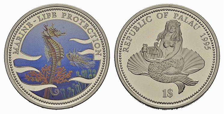 Foto Palau 1 Dollar farbig 1995