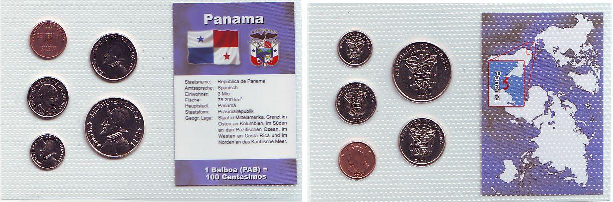 Foto Panama Kursmünzsatz 2001