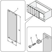 Foto panel, aluminium, 3u, 4hp, pk5; 20838-108