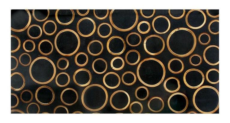 Foto Panel resina de bambu circulos 