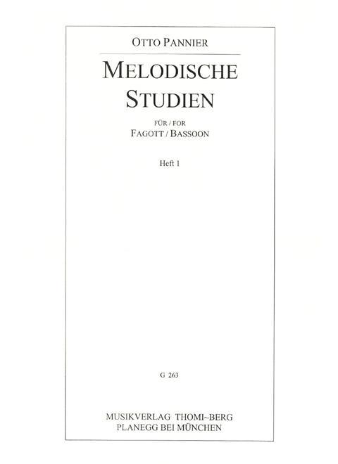Foto pannier, otto (*1882): melodische studien for bassoon vol 1