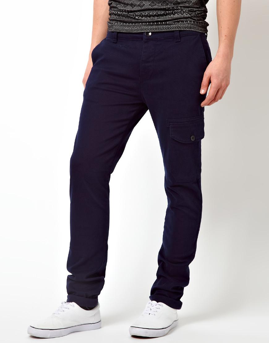 Foto Pantalón cargo pitillo de ASOS Azul marino