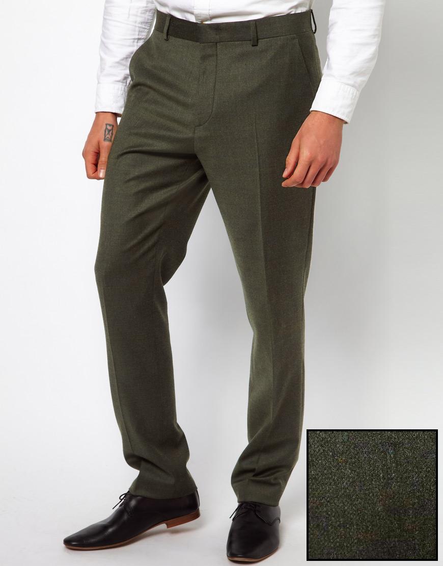 Foto Pantalón de traje de corte slim en color caqui de ASOS Verde