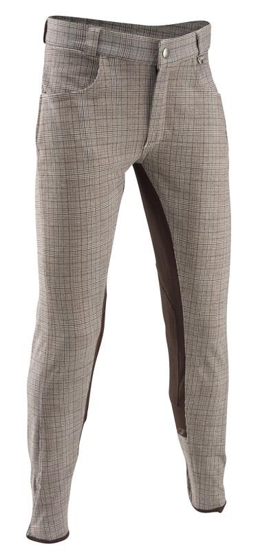 Foto pantalón fouganza riding junior de cuadros marrón talla 10 años