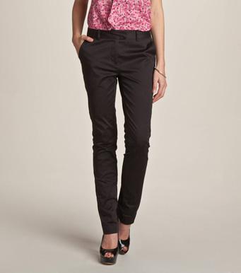 Foto Pantalón largo pitillo mujer algodón satén 80 cm