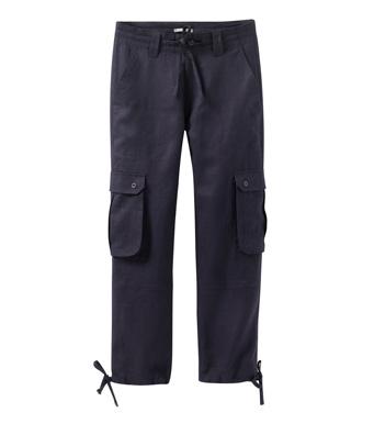 Foto Pantalón multibolsillos lino hombre