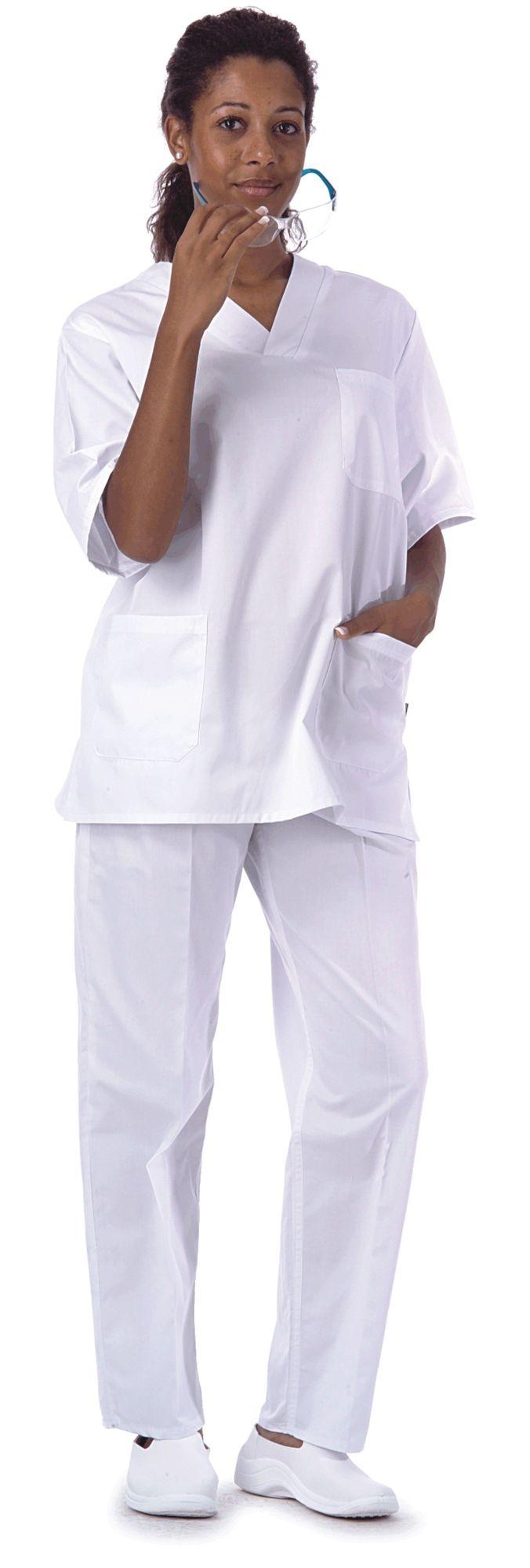 Foto Pantalón recto con elástico en cintura color blanco Talla XXL