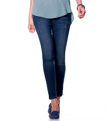 Foto Pantalón tobillero vaquero jeans mujer elástico