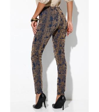 Foto Pantalón vaquero mujer estampado brocado