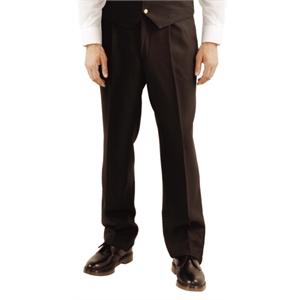 Foto Pantalones caballero de pinzas Negro. Talla 40 (102cm cintura). Bajo no cosido