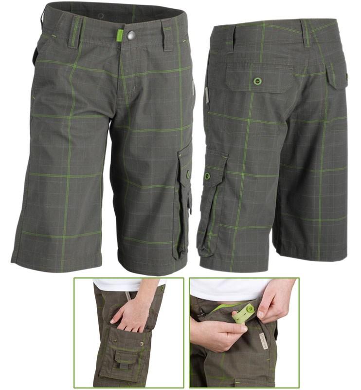 Foto pantalones cortos quechua techtil chico a cuadros verdes talla 12 años