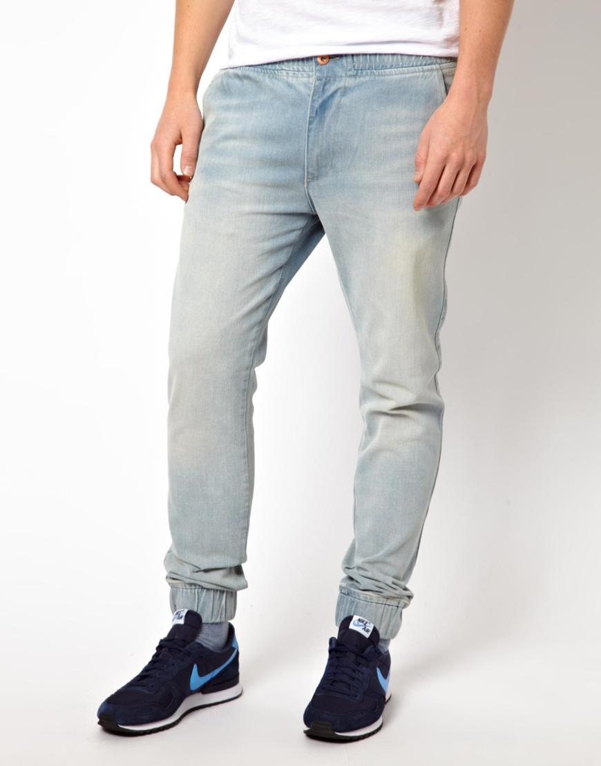 Foto Pantalones de chándal de efecto denim de ASOS Azul claro