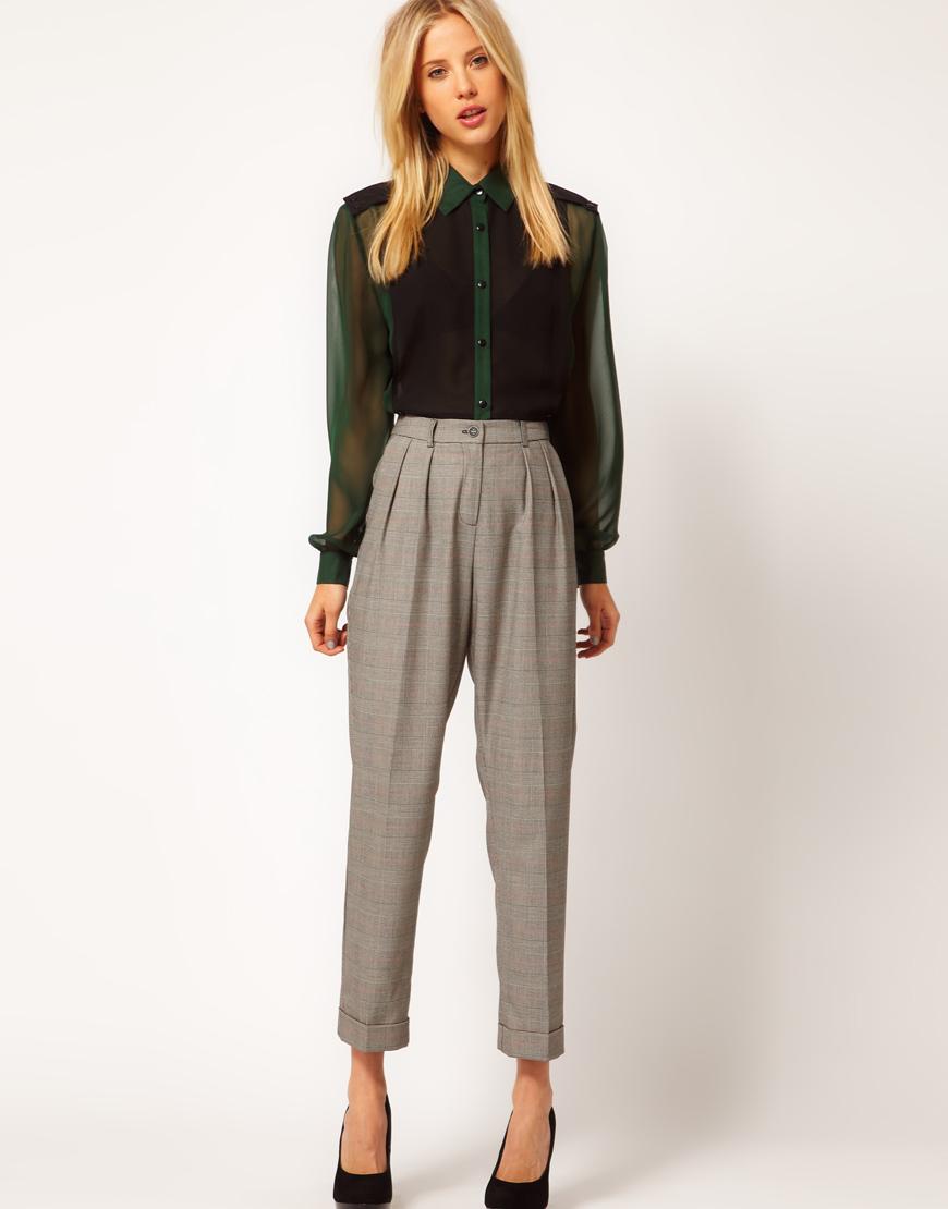Foto Pantalones de pinzas a cuadros de ASOS Cuadros multicolor