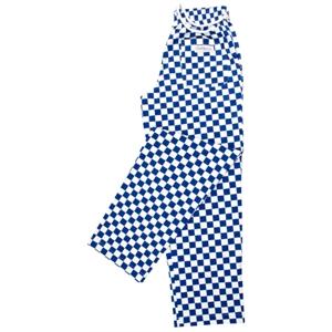 Foto Pantalones Easyfit - Cuadros azules grandes Poli/aldodón teñido - talla S