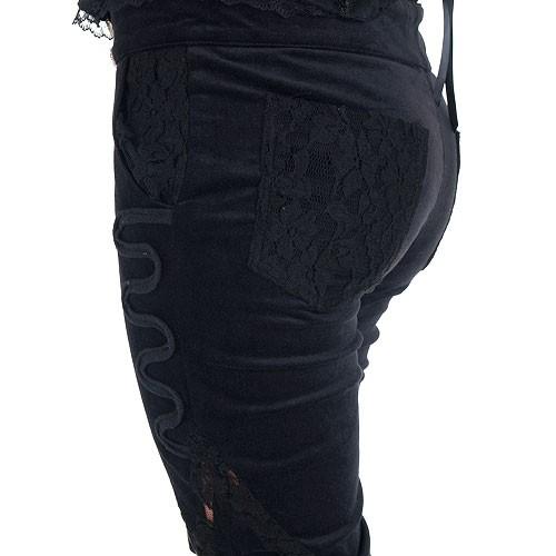 Foto Pantalones negros con terciopelo