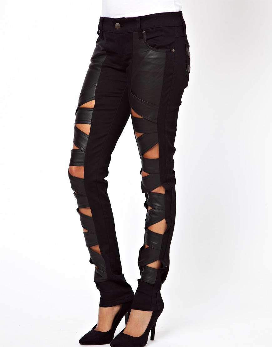 Foto Pantalones pitillo con aberturas en Z de Tripp Nyc Negro