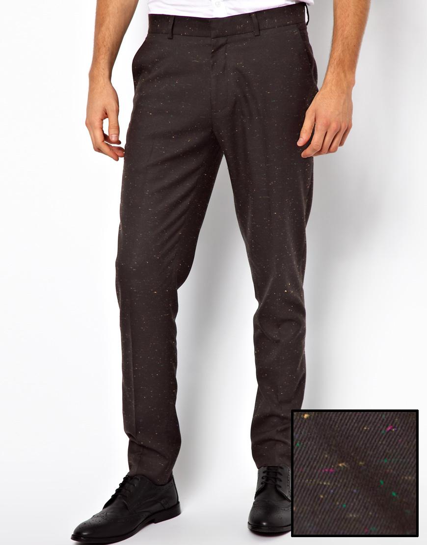 Foto Pantalones pitillo de vestir de piel de melocotón de ASOS Black / ...
