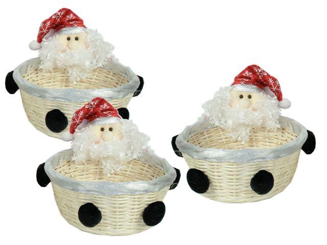 Foto Papa noel cesta set 3 crema