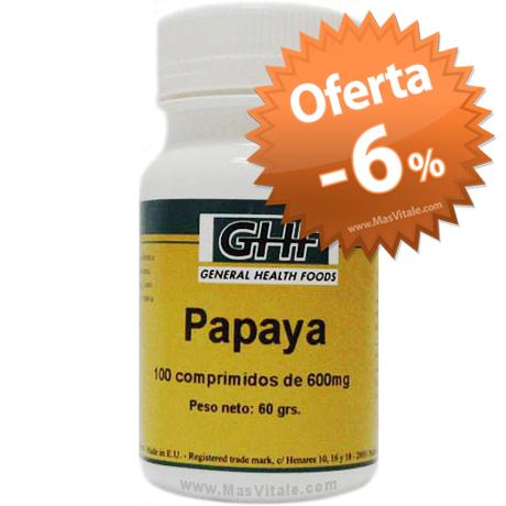 Foto Papaya 600mg 100 comprimidos - ghf