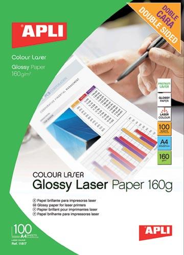 Foto Papel laser glossy apli doble cara brillante din a4 160gr 100 hojas