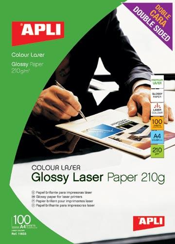 Foto Papel laser glossy apli doble cara brillante din a4 210gr 100 hojas