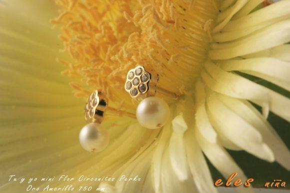 Foto Par pendientes oro 18K TU&YO perla circonita