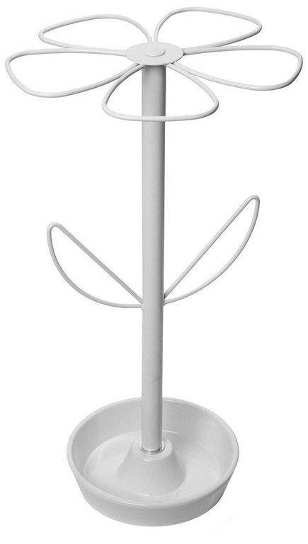 Foto Paragüero con forma de flor en blanco