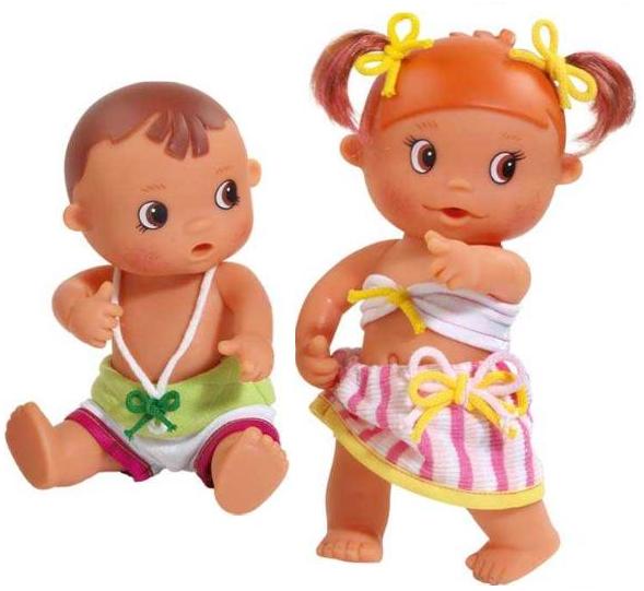Foto Pareja chico castaño y chica pelirroja - muñecos bebés Paola...