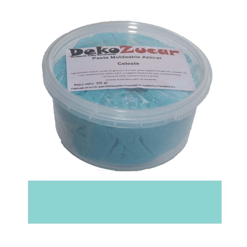 Foto Pasta Azúcar Fondant Dekozucar Celeste 250 Gr.