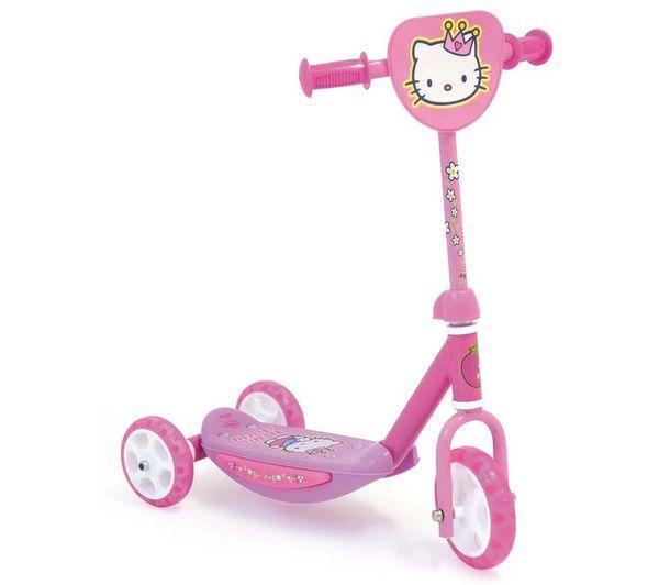 Foto Patinete 3 ruedas Hello Kitty + La heladera de Hello Kitty + 4 botes