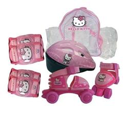 Foto Patins à roulettes + protections hello kitty