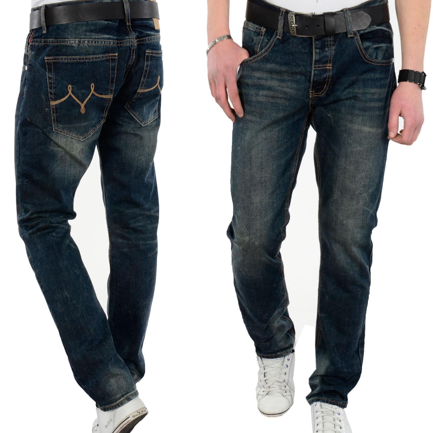 Foto Patria Mardini Hombres Slim Fit Jeans De Color Azul Oscuro